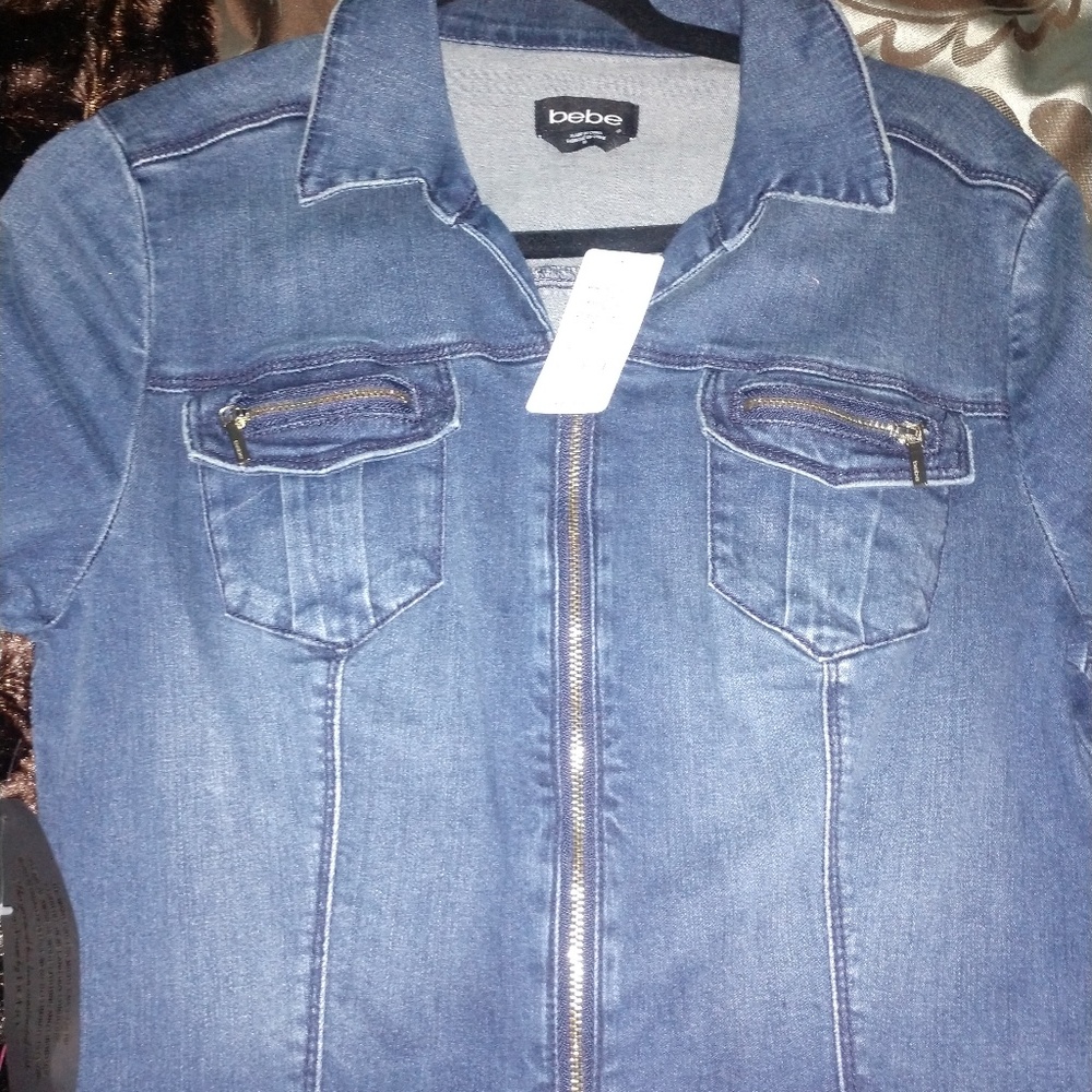 Bebe Blue Jean Jumpsuit